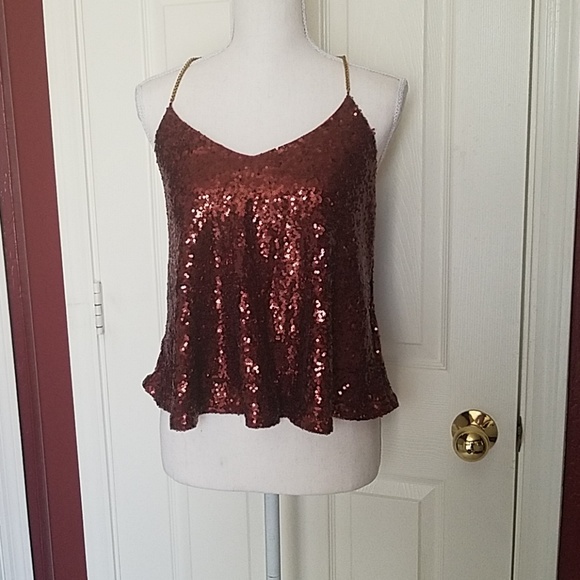 Michel Studio Tops - Date Night! 👄 Sequined Swing top with Chains M